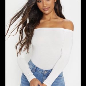 Basic White Bardot Bodysuit